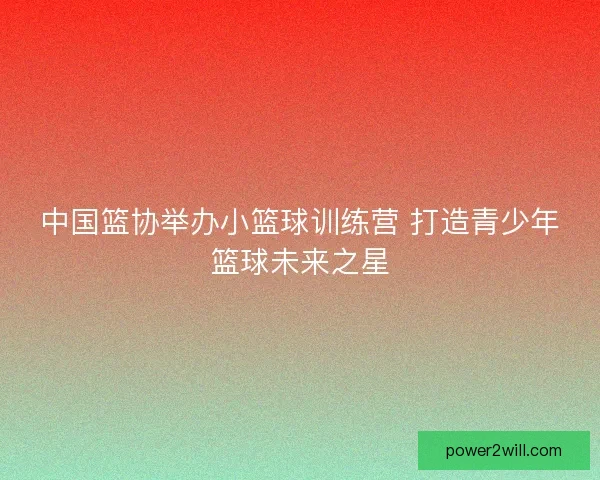 中国篮协举办小篮球训练营 打造青少年篮球未来之星 中国篮协举办小篮球训练营 打造青少年篮球未来之星